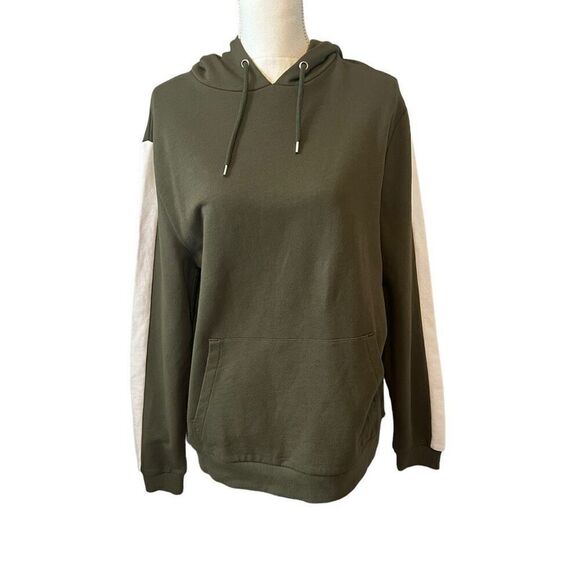 ASOS Olive Green and White Hoodie Sweatshirt Size Small - Picture 1 of 5